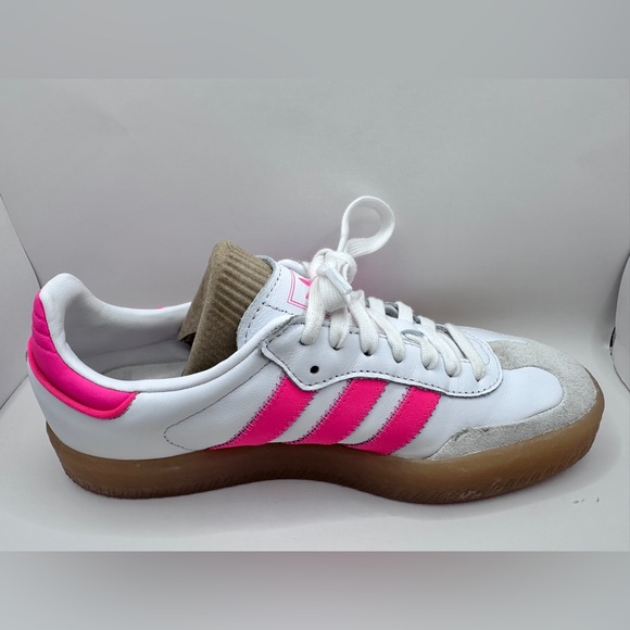 Adidas  Samba Womens Sneakers White Hot Pink Gum Sole - Picture 4 of 16